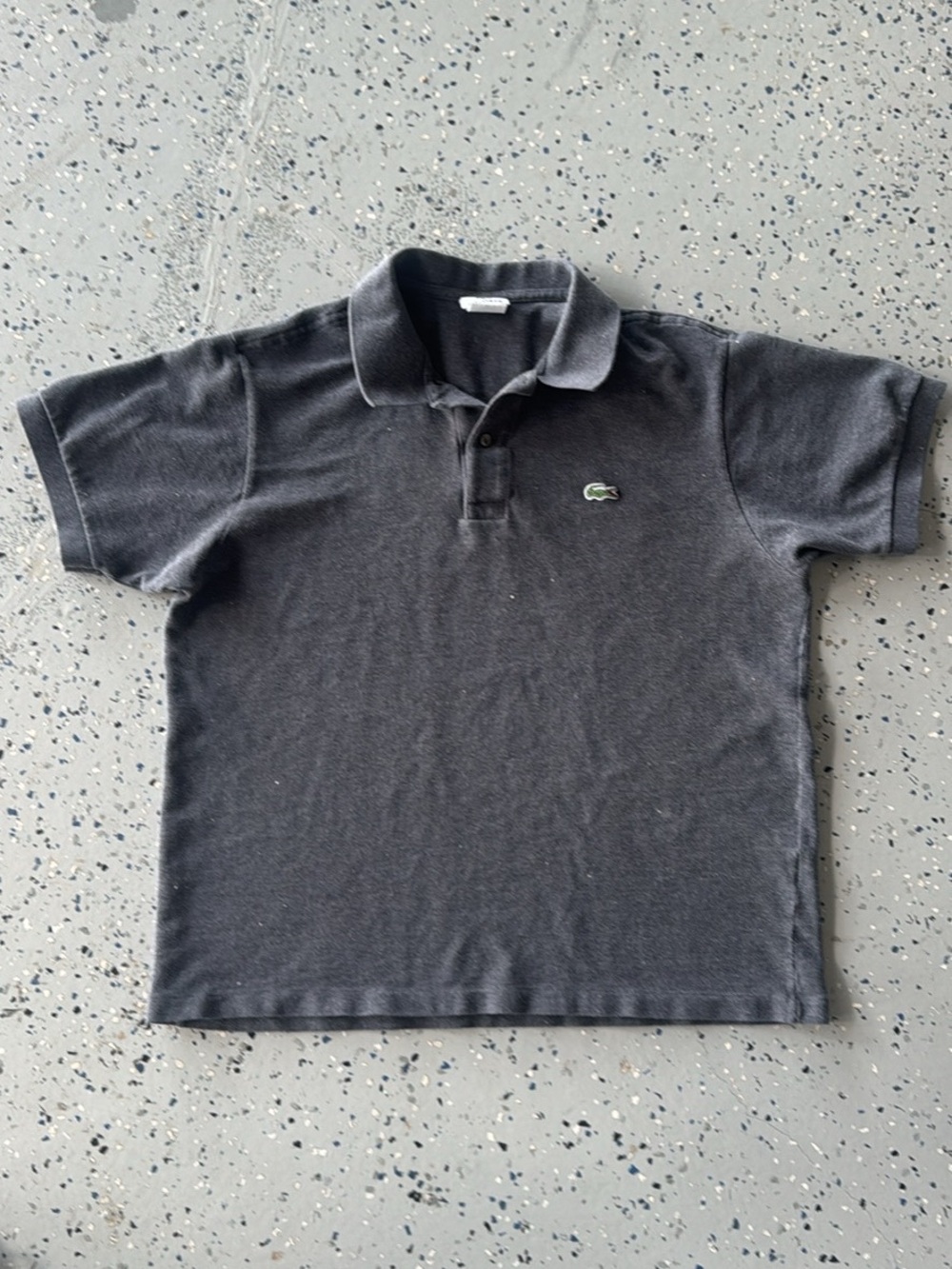 Lacoste Kids Dark Gray Short Sleeve Polo with Crocodile Logo
